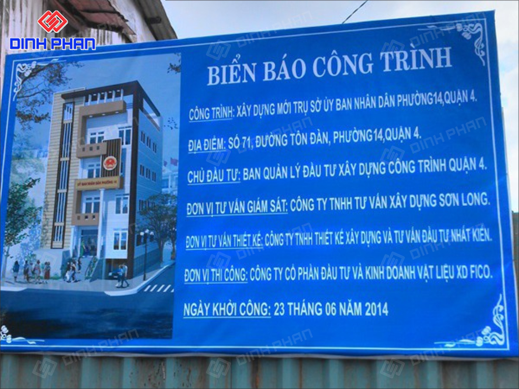 Làm Bảng Hiệu Công Trình Trọn Gói, Giá Rẻ