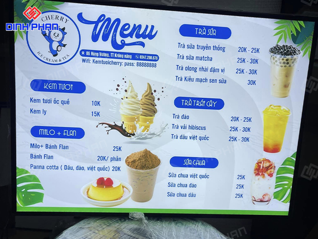 Gia Công Hộp Đèn Menu Nổi Bật, Giá Rẻ