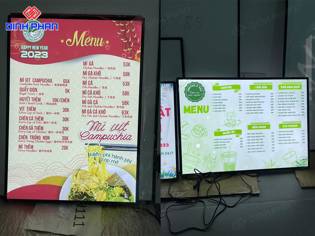 Gia Công Hộp Đèn Menu Nổi Bật, Giá Rẻ