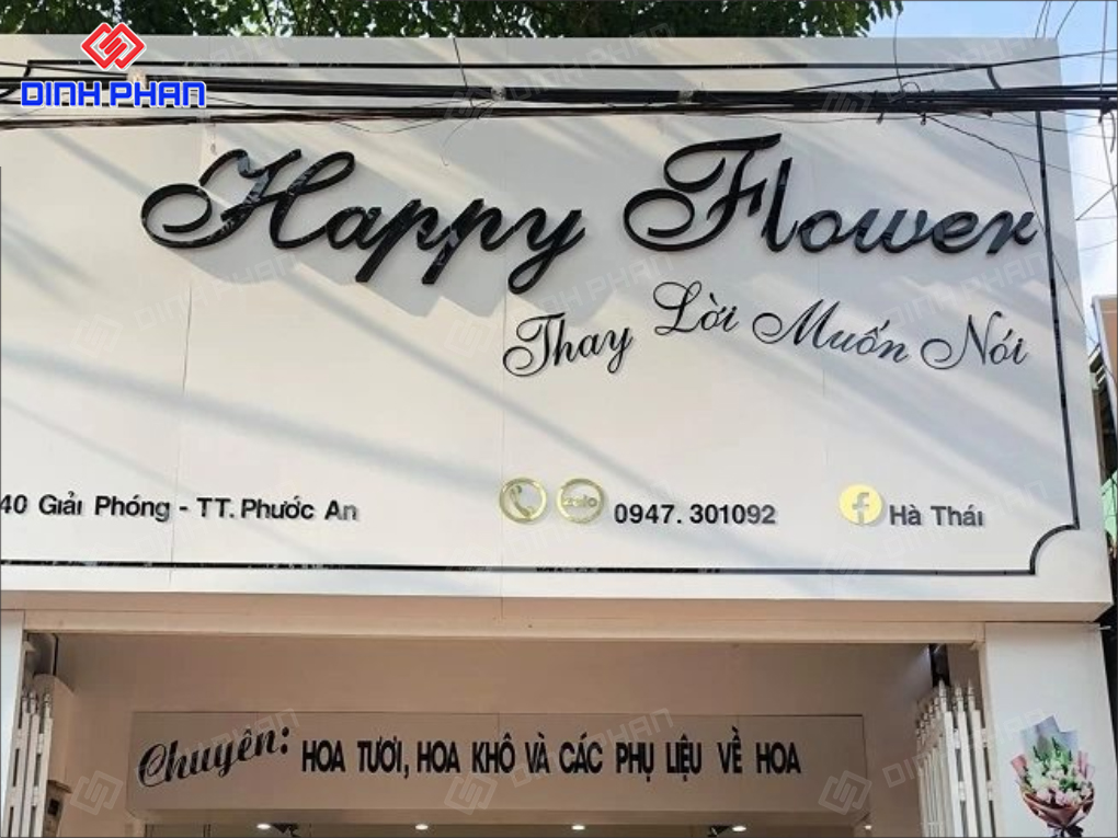 Làm Bảng Hiệu Shop Hoa Trang Nhã, Tinh Tế