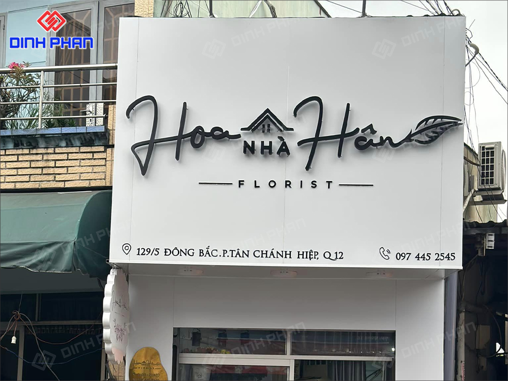 Làm Bảng Hiệu Shop Hoa Trang Nhã, Tinh Tế