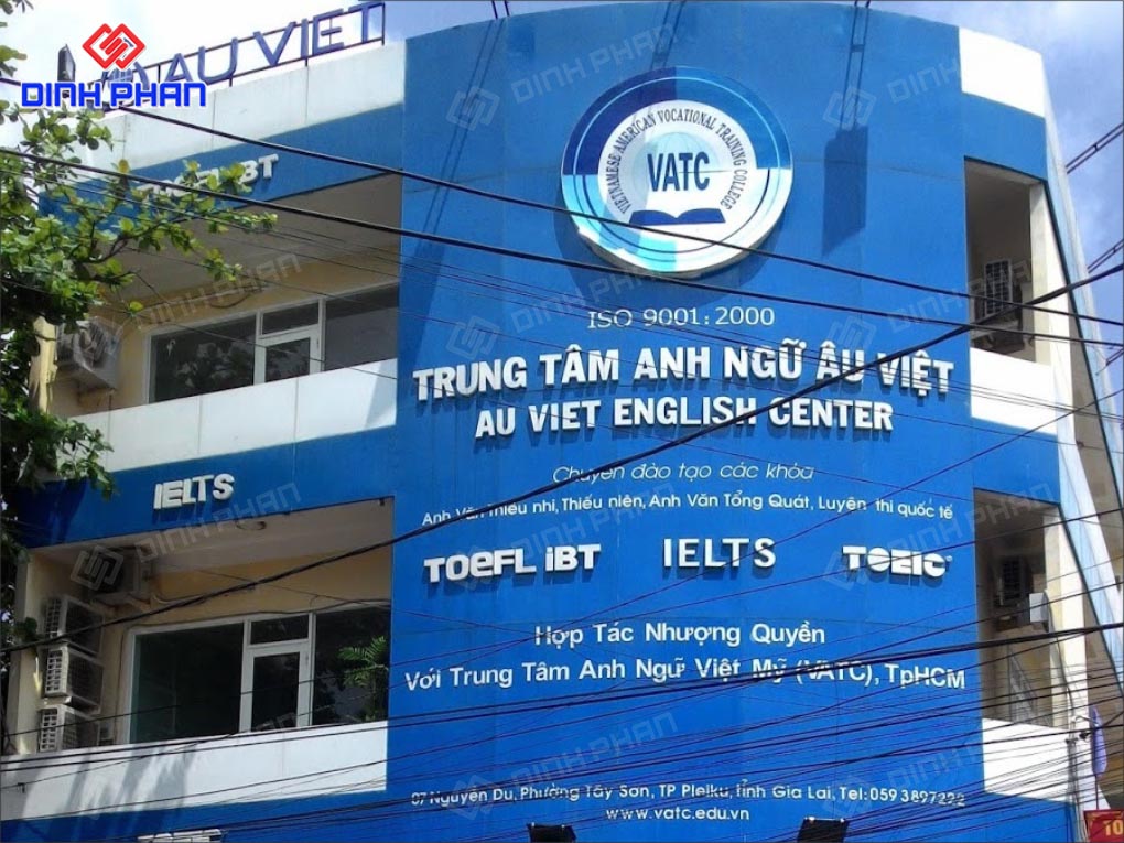 Làm Bảng Hiệu Trung Tâm Tiếng Anh Cao Cấp