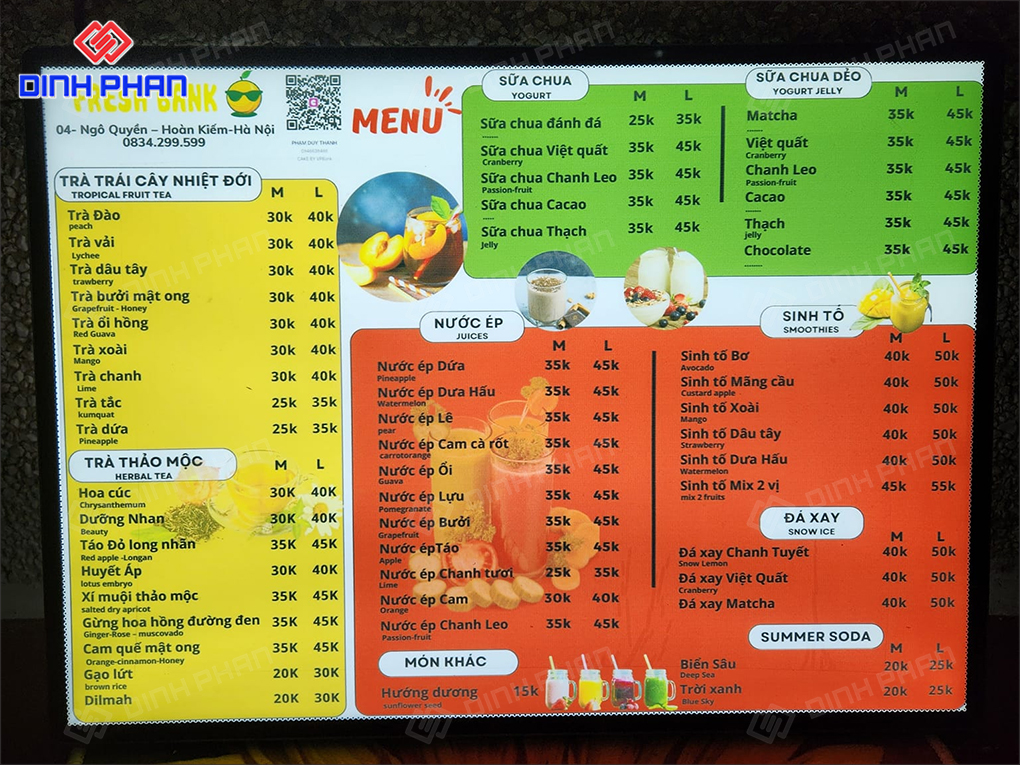 Gia Công Tranh Điện Menu Đẹp, Hiện Đại