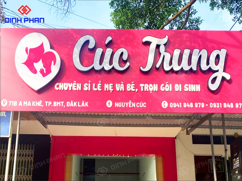 Làm Bảng Hiệu Shop Mẹ Và Bé Đẹp, Thu Hút