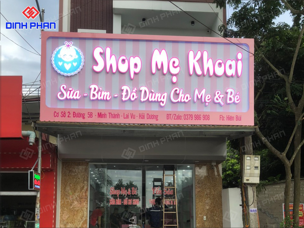 Làm Bảng Hiệu Shop Mẹ Và Bé Đẹp, Thu Hút