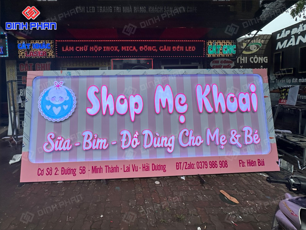 Làm Bảng Hiệu Shop Mẹ Và Bé Đẹp, Thu Hút